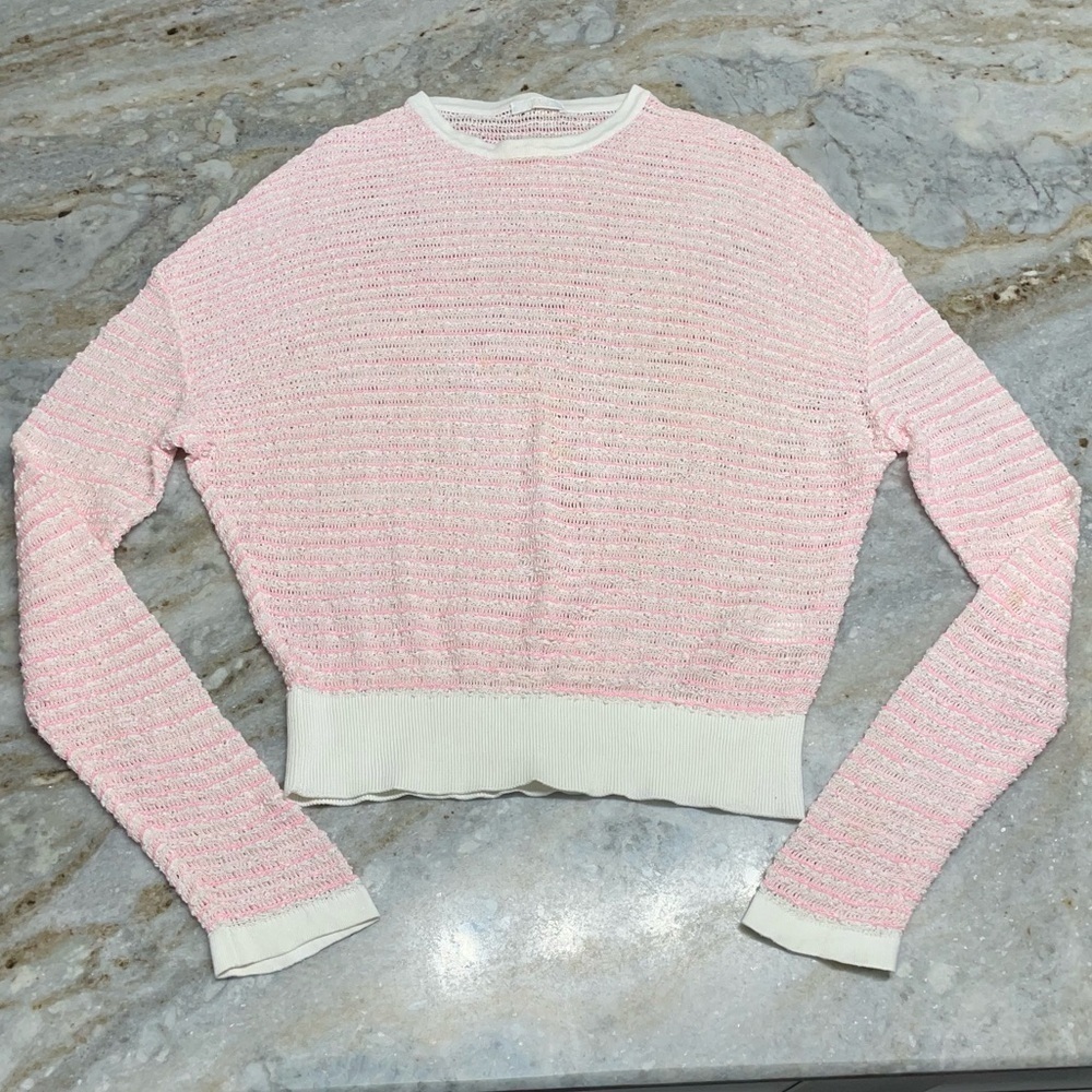 Chlo Sweater Fluo Pink And White View 4